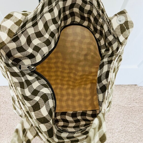 Baggu Zip Duck Bag, Wavy Gingham Brown - Picture 3 of 3